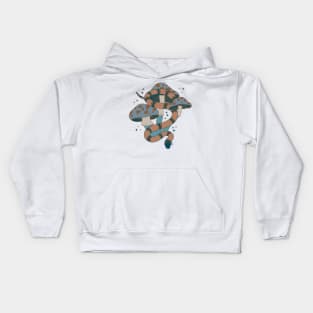 Snake and Mushrooms - Chocolate mint Kids Hoodie